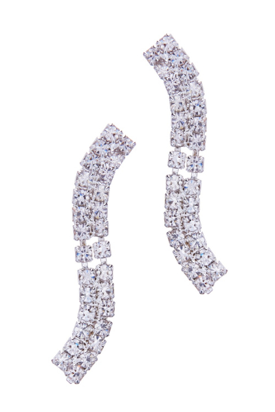 2 row dangle earrings, silver plated