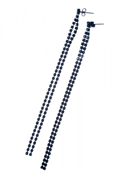černé visací náušnice, 12 cm dlouhé