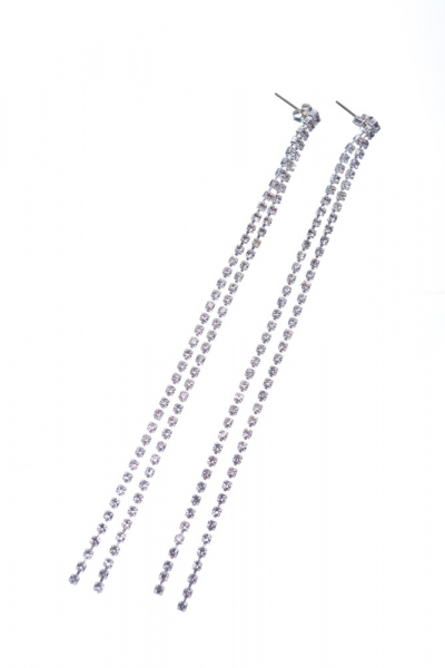 náušnice, 2-řad, 12cm, stříbrná galvanizace