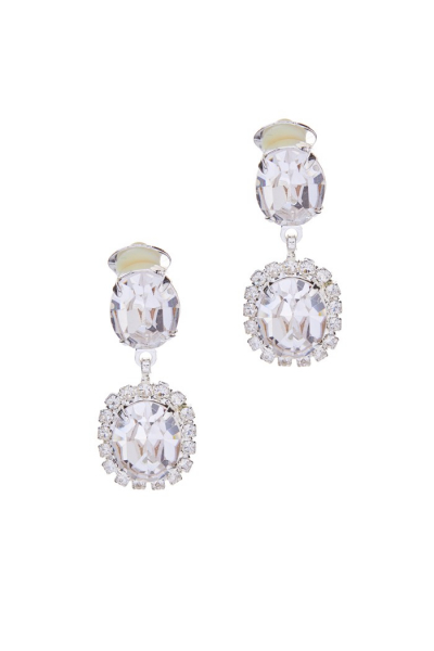 krystalové náušnice na klipsně