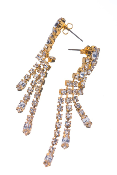 třpytivé náušnice ve zlaté barvě