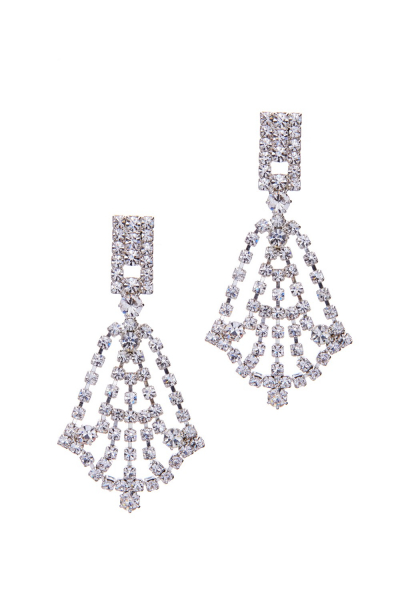 náušnice štrasové krystal stříbrná galvanizace