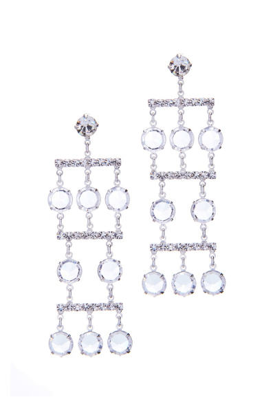 earrings, silver plated