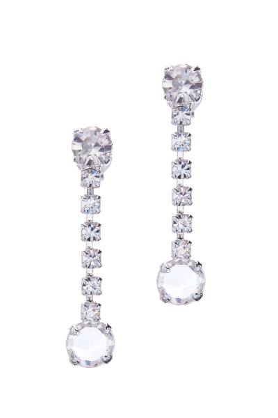 Gentle crystal earrings, silver plated