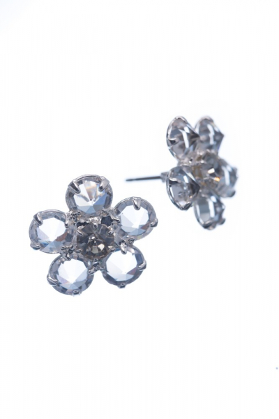 krystalová kytička, náušnice na puzetě