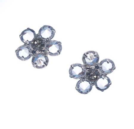 náušnice klipsny, krystalová kytička