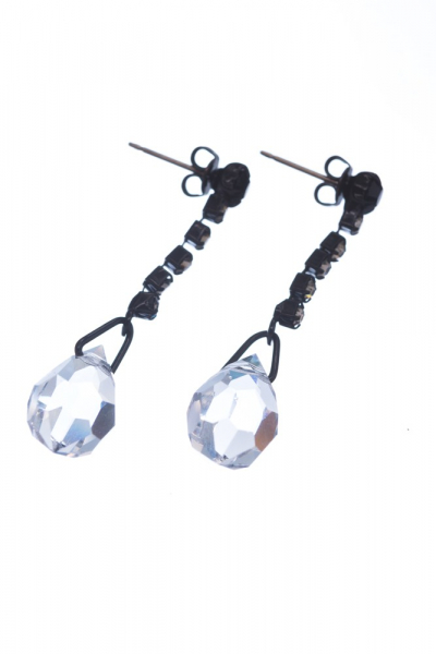 dangle earrings, with crystal drops