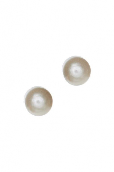 Glass pearl stud earrings