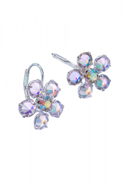 Duhové náušnice na klapce, stříbrná galvanizace