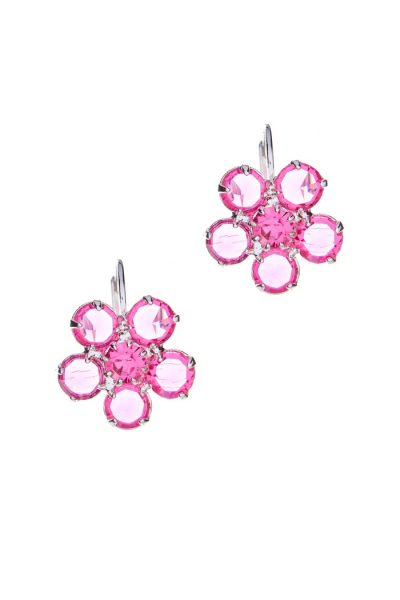 křišťálové náušnice, stříbrná galvanizace