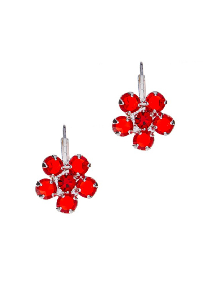 Náušnice malá červená kytička 