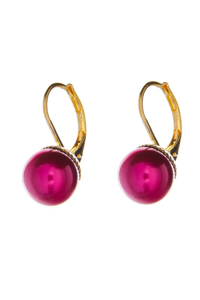 náušnice s perlou, klapka, zlatá galvanizace