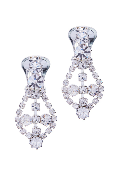 earrings, clips, silver plated