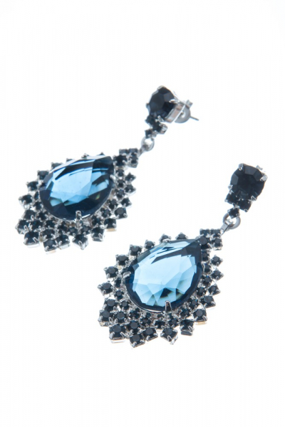 Elegantní visací náušnice, "montana safír"