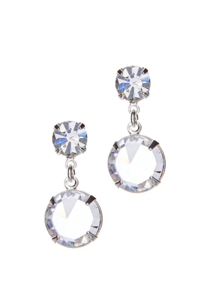 crystal stud earrings with pendant