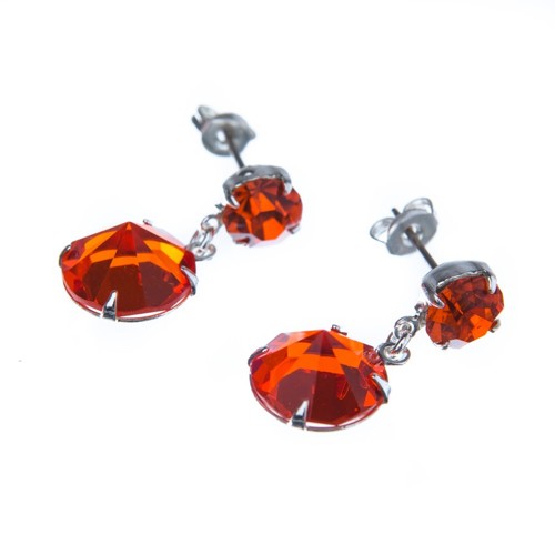 Elegantní křišťálové náušnice, stříbrná galvanizace