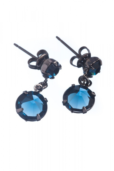 náušnice pecky s krystalovým přívěskem