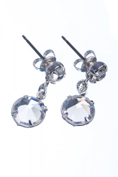 earrings, silver plated