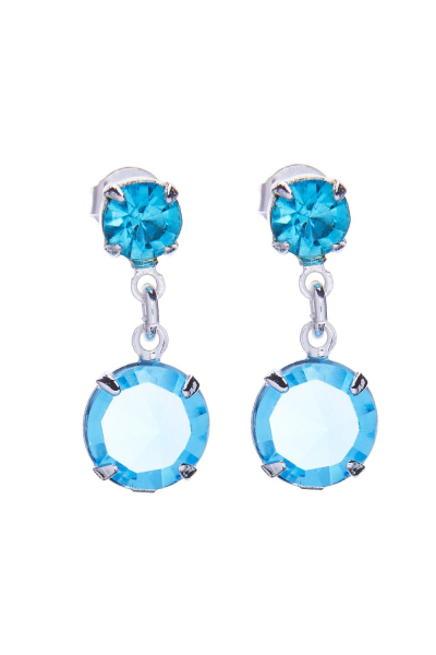 modré krystalové náušnice