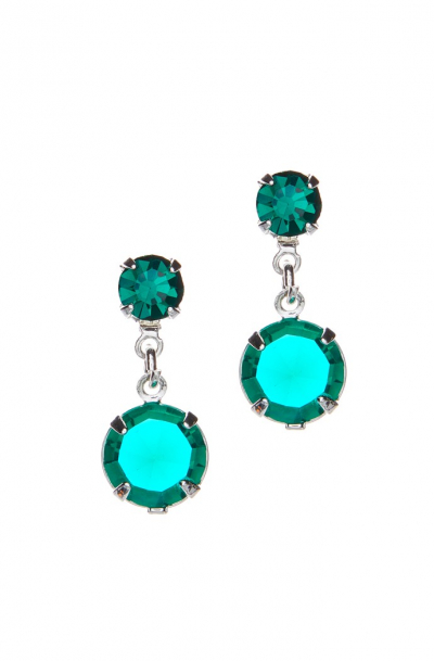 náušnice pecky s visacím krystalkem