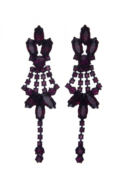 visací fialové náušnice