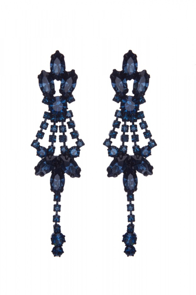 Visací náušnice temně modré