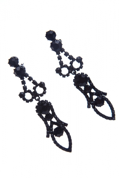 černé visací náušnice