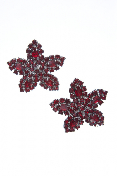 exklusivní štrasové náušnice, siam / paladium