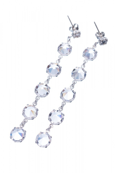 long crystal dangle earrings