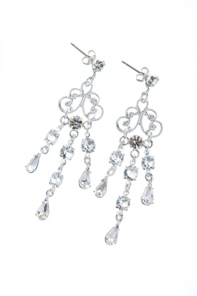 Jemné náušnice s filigránem, stříbrná galvanizace