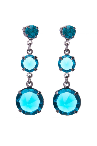 elegantní křišťálové náušnice, paladium