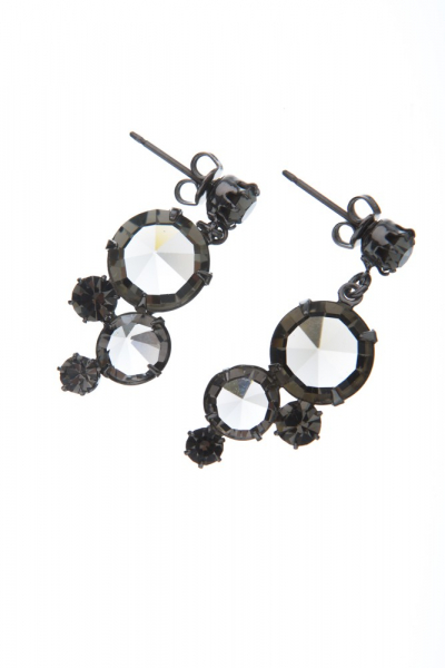 Náušnice z českých broušených kamenů, paladium