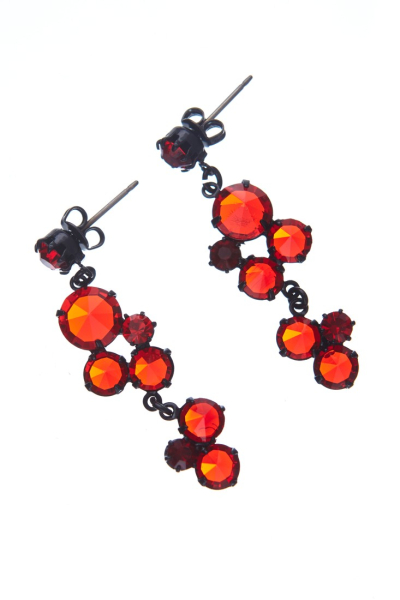 Visací náušnice z českých barevných krystalků – šatonů