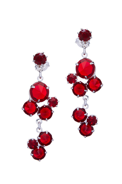 Siam red dangle earrings