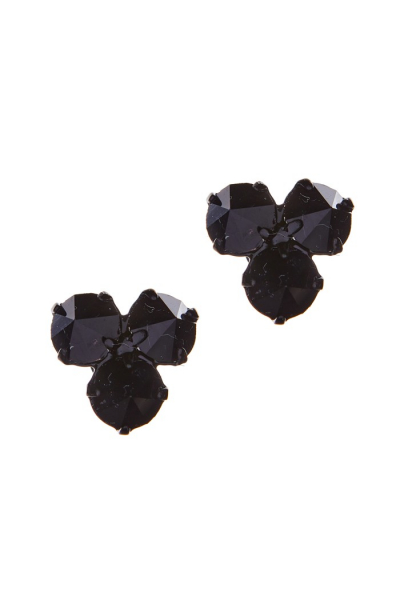 Drobné náušnice na puzetě, černá