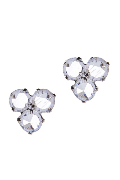 stud earrings, silver plated