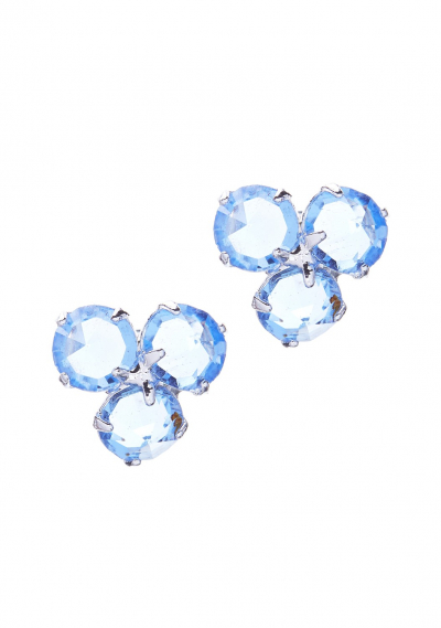 modré peckové náušnice