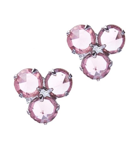 violet stud crystal earrings