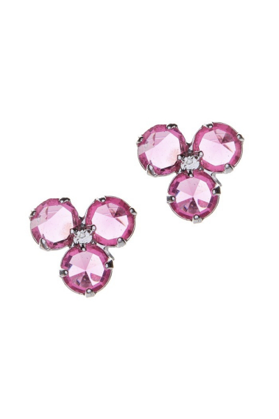 šanelové náušnice na puzetě, stříbrno galvanické