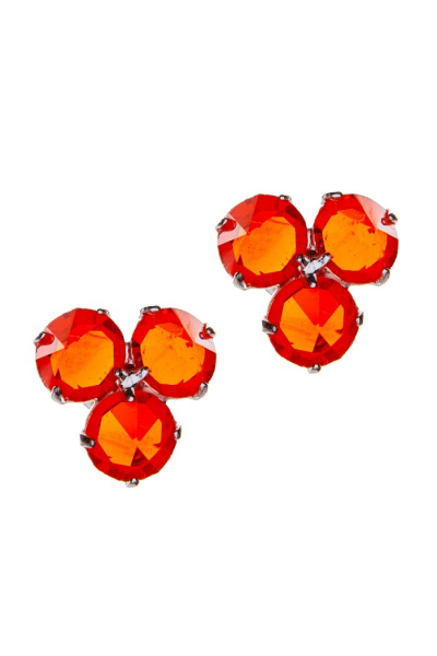 náušnice pecky z oranžových krystalků