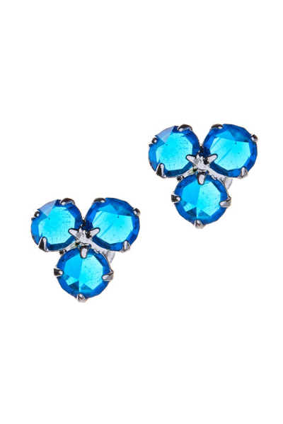 modré náušnice pecky