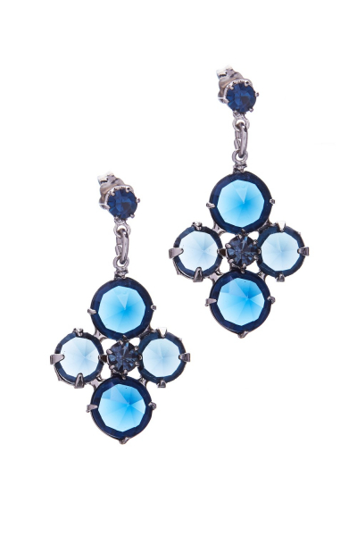 náušnice křišťálové, paladium