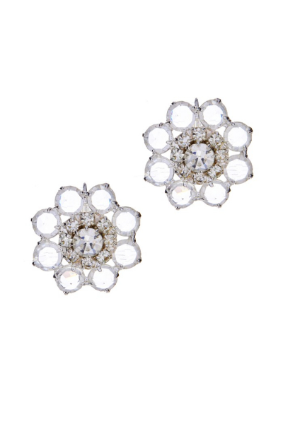 náušnice na klapce, krystalová kytička