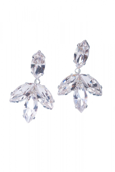 visací náušnice z velkých krystalů