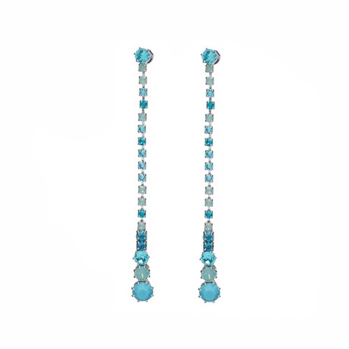 Dlouhé visací modré náušnice