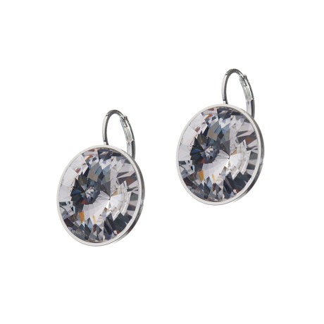 náušnice, klapka, krystal / stříbrná galvanizace