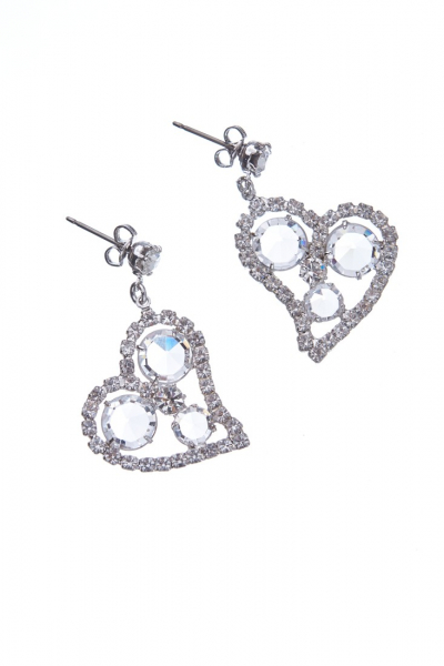 exklusivní náušnice, krystal / rhodiový pokov