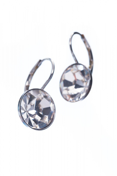 náušnice - klapka, rivola, rhodiový pokov