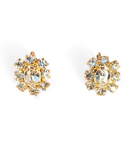 crystal leverback earrings