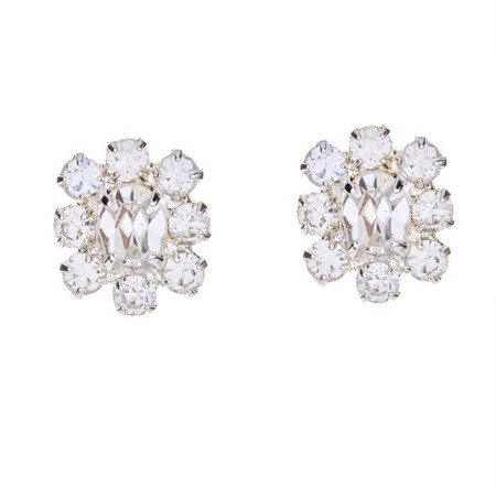 krystalové náušnice kytičky klips